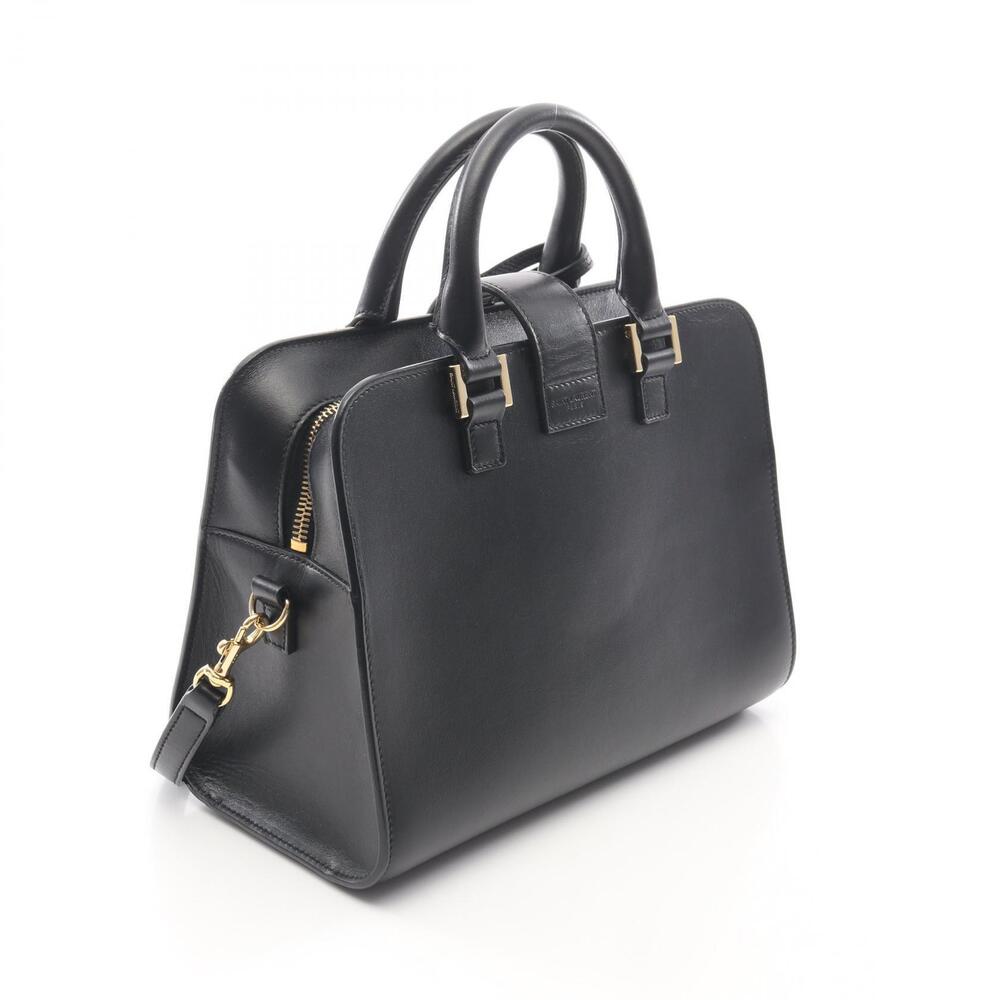Saint Laurent Paris YSL Baby Monogram Cabas handbag leather black